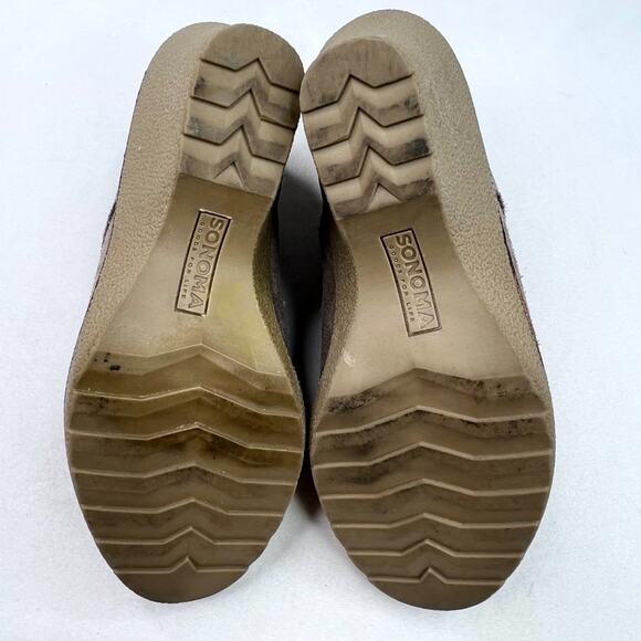 Sonoma Goods For Life Nadine Taupe Suede Wedge Booties 7 - Picture 8 of 10